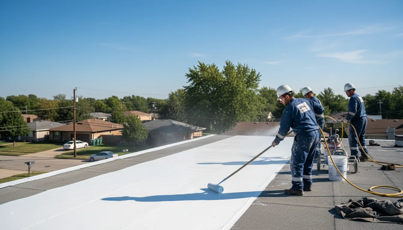 Commercial roof coating in Stanford, IL near me